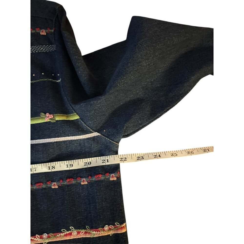 Vintage Koret City Blues Women's Medium Embellished Denim Top - Picture 4 of 7